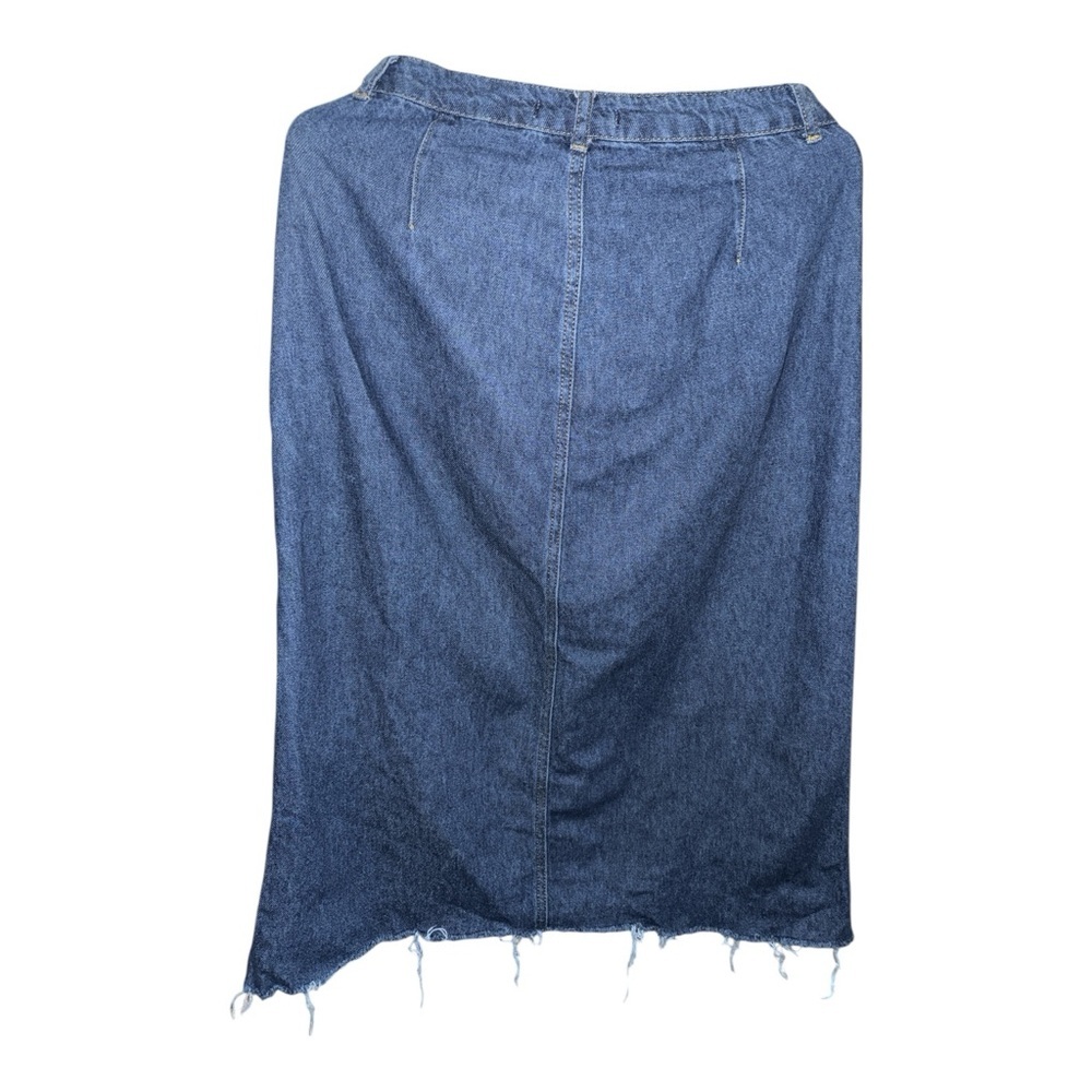 Refka Dark Wash Denim Button Front Midi Skirt Size 6 Indie Sleaze Streetwear - Picture 4 of 6